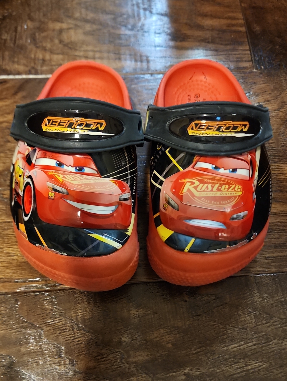 Crocs CARS Red and Black Lightning McQueen Kids Light Up Clog Shoes C6